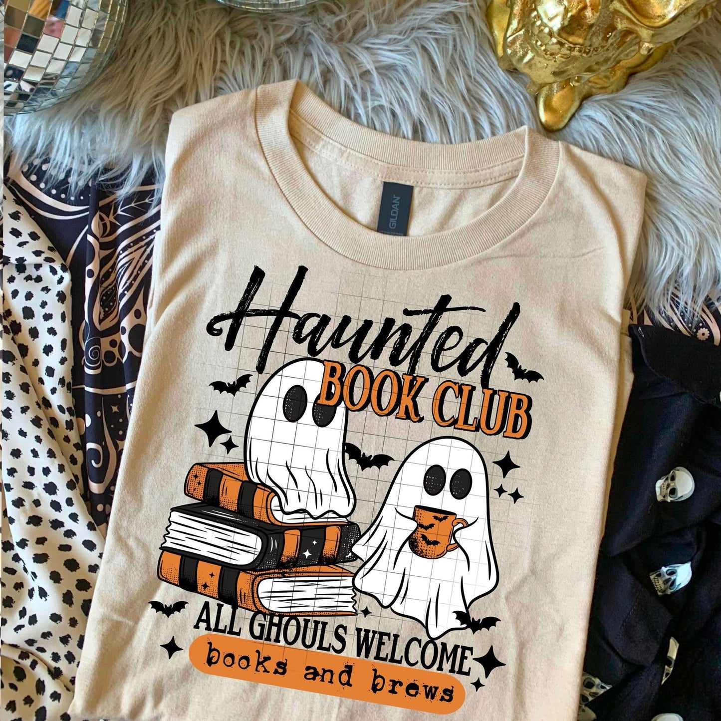 Haunted book club (black) t-shirt