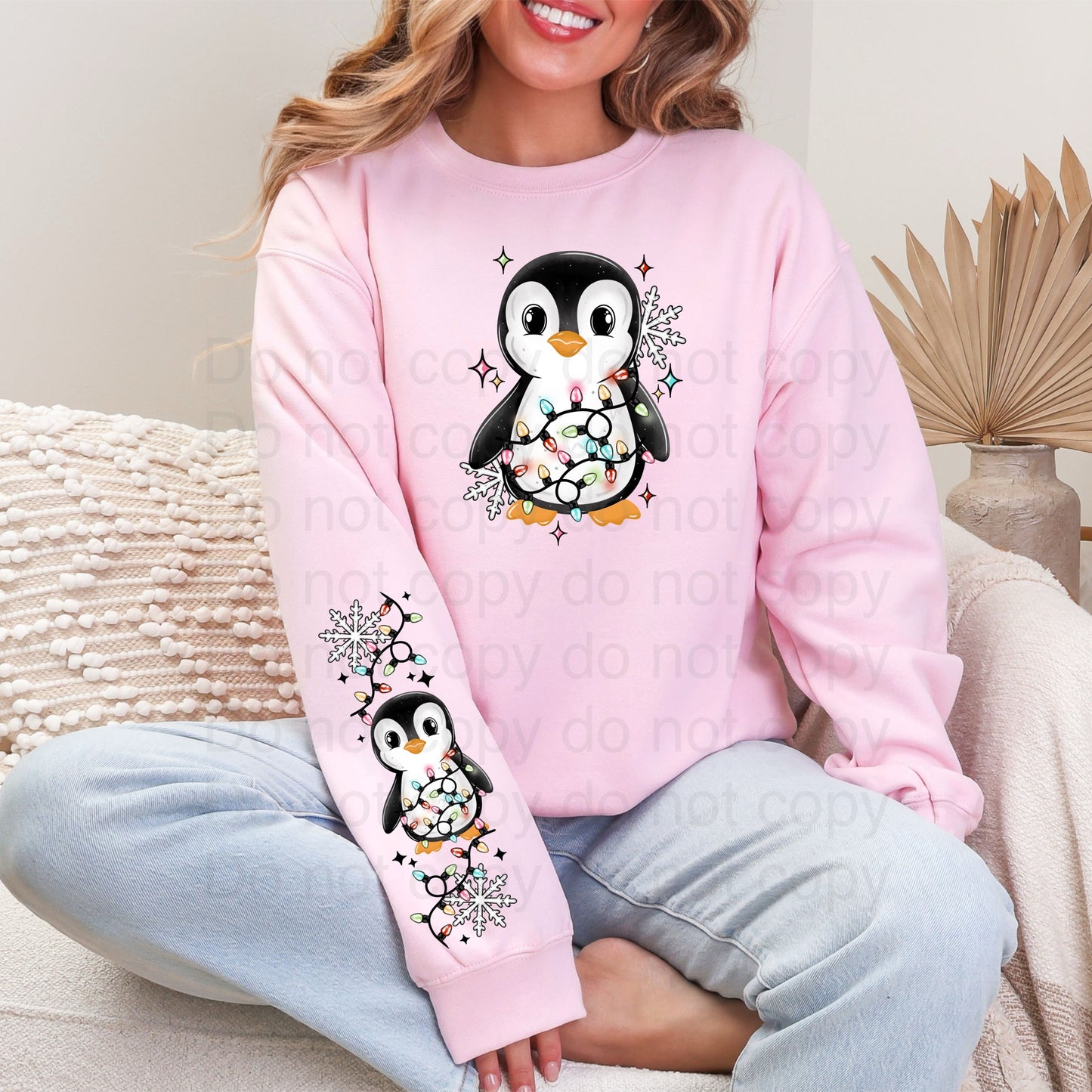 Penguin with lights sweatshirt
