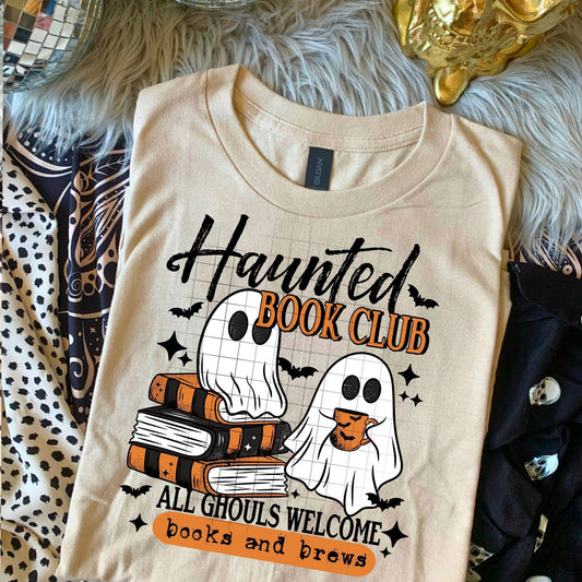 Haunted book club (black) t-shirt