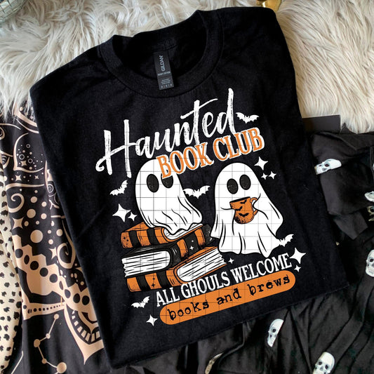 Haunted book club (white) t-shirt