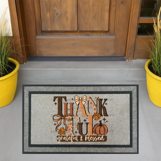 Thankful and grateful doormat