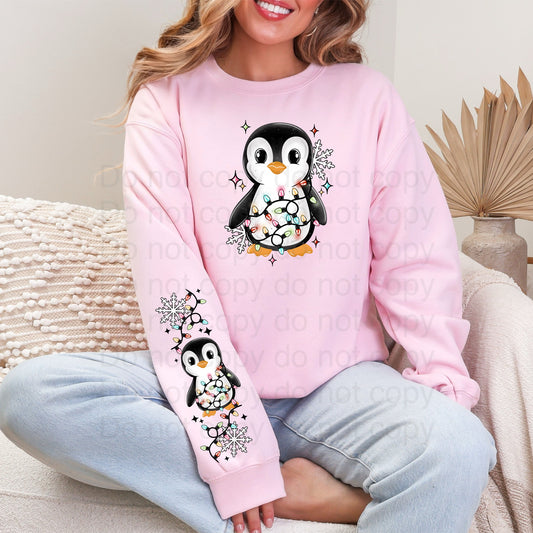 Penguin with lights sweatshirt